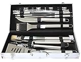 WARRAH Stainless Steel Outdoor Cooking Camping Hiking Barbecue Grilling Tool Set With Non-Slip Handl