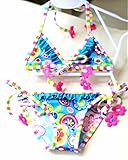子ども水着 swim0018 カラフルカラーお花モチーフがキュートな子供水着