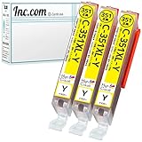 Inc.com BCI-351XL (Y/イエロー) 互換 インク カートリッジ ３本セット 残量表示対応最新ICチップ ISO14001/