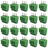 BEHOSHI 20個 ターミナルブロック PCBネジ止め端子台 3ピン 2.54mmピッチ PCBターミナルブロック ネジ端子ブロック コネクター 3P PCBマウント