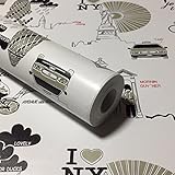【 賃貸OK おしゃれ 壁紙 】 DIY 壁紙シール 風景 子供部屋 キッズルーム カッティングシート はがせる 防水 クロス 45cm×10m (ニューヨーク)