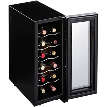 【美品】ワインセラー おしゃれ 12本収納 ガラス扉 8〜18℃設定 黒 ワインセラー 日本酒セラー 16本 ガラス扉 静音 冷蔵庫 小型