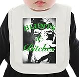 Blunts And Bitches Sexy Gangsta Girl Smoking Weed ネクタイを有する有機ビブ Medium