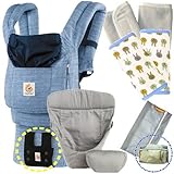 エルゴベビー 抱っこ紐（ベルト付） オリジナル/ヴィンテージブルー・インサート3III 【正規品2年間保証-SG認定付】パッド２個付