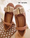 (韓国スタイル子供靴) キッズフォーマルシューズ　子供シューズ　女の子用子供靴　超可愛いふわもこたっぷりファーリボンとハットデザイン 19cm,brown