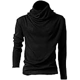 バズ ウェア モックネック tシャツ 長袖 アフガンネック 無地 シンプル キレイめ 白 黒 グレー 赤