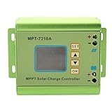 LCDディスプレイ付きMPT-7210Aアルミニウム合金MPPTソーラーパネル充電コントローラ