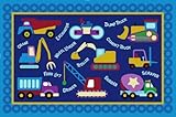 LA Rug Olive Kids Under Construction 39-by-58-Inch Nylon Rug [並行輸入品]
