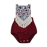Lutents ベビー服 ロンパース カバーオール サロペット 花柄 フリンジ模様 可愛い 女の子 カジュアル 快適 着心地良い 歩行服 パジャマ 新生児 出産祝いプレゼント