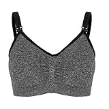 ワイヤレスフリーマタニティ看護ブラットコットンパッド入りフルカバレッジスポーツブラ授乳妊婦用服(Mブラック)