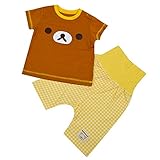 リラックマ パジャマ 綿素材半袖 腹巻付きパジャマ 夏物 rkm-06 80cm リラックマ