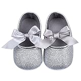 ベビーシューズ  滑り止め PUレザー　スパンコール付き プリンセス風 子供靴 キッズ 蝶結び飾り フォーマルシューズ 出産祝い 室内履き 履きやすい　履き心地良い ファーストシューズ (3-6か月（