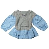 《春秋冬対応》SCHNEE(スネー) カラーネップとダンガリートレーナー 120cm /グレー NO.F-661225