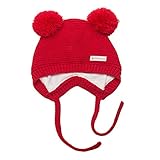 (よキーよ)Yokeeyo ニット帽 毛糸 ボンボン付き 耳当て 新生児帽子 ベビー用帽 赤ちゃん キッズ 帽子 男の子 女の子 男女児 秋冬 防寒 防風 スタイリッシュ