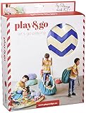 Play & Go Large子ジグザグ遊びマットとおもちゃオーガナイザーストレージ55 "バッグ – ポータブルコンテナの保存Kids Toys – ブルー