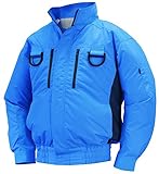 NSP 空調服バッテリーセット フルハーネス用 NA-113A ブルー/チャコール チタンコーティング 立ち襟 サイズ4L 8209536