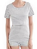 授乳服半袖ボーダーtシャツ夏服マタニティウェアトップス