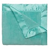 Elegant Baby Ultra Plush Satin Border Blanket, Aqua, 36 x 45 by Elegant Baby