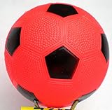 【マイカラーボール】 カラーサッカーボール 凹凸アリ 6インチ 赤色 6個セット