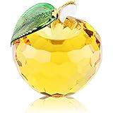 dodtazz 風水 クリスタル リンゴ 林檎 アイテム 金運アップ インテリア 置物 癒し 浄化 (イエロー)