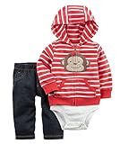 カーターズ Carter's パーカー ボディスーツ パンツ 3点セット ベビー服 男の子 おさる 9months(67-72cm) [並行輸入品]