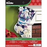 Bucilla 18-Inch Christmas Stocking Felt Applique Kit, 86653 Arctic Santa by Bucilla