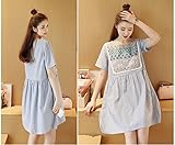 ツバメ--屋　春夏 マタニティ ワンピース タイトフォルム マキシ丈 ワンピース 外出着 妊婦服 ワンピース 授乳服 / マタニティ (M, ブル-)