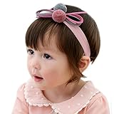 Honhui赤ちゃん女の子伸縮性ポンポン付きカチューシャリボンカチューシャPhtography小道具