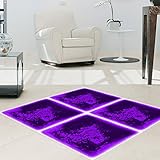 Art3d カラフルな液体タイル ダンスフロア パズルプレイマット インテリアフローリングシステム 1 Tile (12" x 12") パープル A11305 1