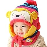 MIOIM® さる 子供用 ニット 帽子 猿 写真撮影 秋冬 防寒 赤ちゃん ベビー 厚手 かわいい カラフル