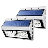 超明るいLEDソーラーライト1000ルーメンパック、merrynine防水Solar Poweredモーションセンサー壁ライトLED 4 Wスーパー明るいライト(ブラック2個)