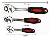 EFORCAR 1 / 2 3 / 8 1 / 4インチ24歯Telescopicクイックリリースラチェットレンチspanner-packの3