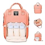 Kachabrosマザーズバッグママバッグリュックハンドバッグおしゃれ多機能大容量シンプル防水大容量軽量ベビー用品収納ママバッグ出産準備出産祝い良いデザイン (オレンジ)