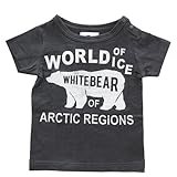 jeans-b. 2nd white bear Tシャツ (チャコールグレー) 110cm