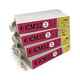 インクフルサポート ICM32 マゼンダ 4個セット エプソン 互換インク プリンター保証付 ic32 インクカートリッジ EPSON ICチップ付 付 PM-A850 PM-A870 PM-A890 PM-D750 PM-D770 PM-D800 対応