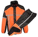 メンズMotorcycleネオングリーン防水2個雨ギアSuit W /フードメッシュ裏地Regular ) 2XL RS-26