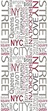Livingwalls 942391 Pop。UpパネルThe Big apple. self-adhesives panel. weiß. grau. kieselgrau. rot