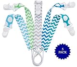 Pacifier Clip - 5 Pack | Unisex | Best Universal Silicone teething Pacifier Holder Set for Girl/boy 