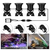 ALLOMN 4pcs Remote Control RGB 36-LED Underwater Projector Spotlight Submarine Light IP68 Waterproof for Garden Landscape Park Rockery Pool Pond Corridor Fish Tank Aquarium [並行輸入品]