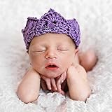Tinksky かわいい新生児・乳児の女の子男の子手作りかぎ針編みニット王冠の帽子写真プロップ (パープル)