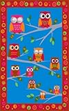 Kid Carpet FE725-22A Hoot Hoot Nylon Area Rug 4' x 6' Multicolored [並行輸入品]