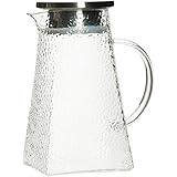 ドリンクボトル 蓋のアイスティーピッチャーの水を抱きしめるガラスピッチャー水差しの熱い冷たい水アイスティーワインコーヒーミルクとジュース飲料カラフェ 水差し (Size : 1200ML)