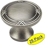 Cosmas ® 9462 asアンティークシルバーキャビネットハードウェアラウンドノブ – 1 – 5 / 16 "直径 – 25パック