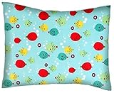 SheetWorld Crib / Toddler Percale Baby Pillow Case - Ocean Fish - Made In USA by sheetworld