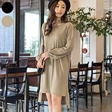 【授乳ワンピース】後ろの裾ラインにフリルデザイン 授乳テールワンピース/SDN71010 FREE(フリー) KHAKI(カーキ)