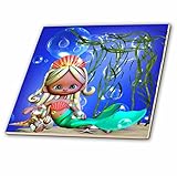 Spiritual Awakenings文字 – Adorableマーメイドunder the sea with Bubbles and Shells is a Charmer – タイル 4-Inc
