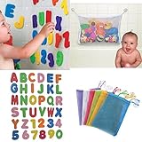 お風呂 遊べる 学べる アルファベット 英語 数字 知育 知育おもちゃ ネットセット (イエロー) [並行輸入品]
