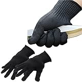 Rebias 切れない手袋 防刃手袋 左右セット 軍手 耐刃手袋 防刃グローブ 作業用手袋 DIY 大工 安全 警備 （ブラック） NS-SAFEGLO-BK