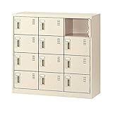 生興 SLCシューズボックス 内筒交換錠取っ手 ニューグレー色 3列4段12人用 W900×D380×H880 SLC-M12-T