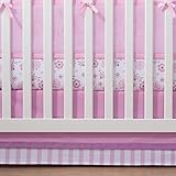 BreathableBaby Cotton Crib Skirt, Pink/Grey by BreathableBaby